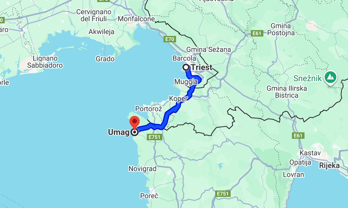 From Trieste to Umag without TOLL